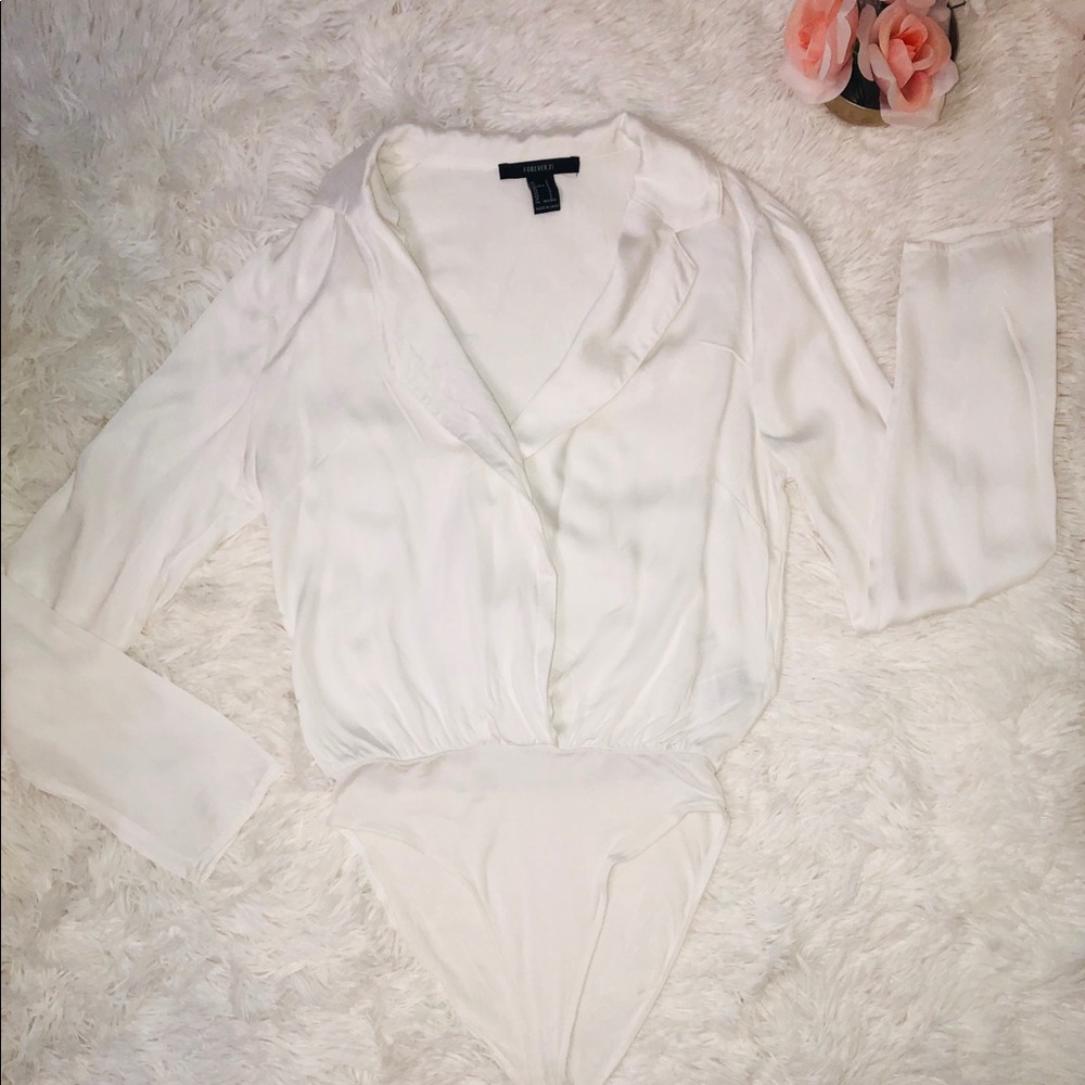 S - WHITE LONG SLEEVE BODYSUIT